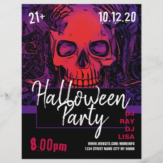 Schedelfeest Flyer Halloweenfeest (Voorkant)