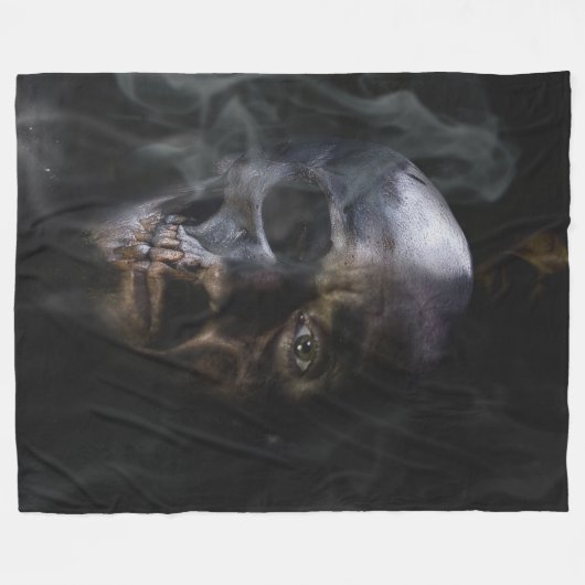 SCHEDELGEZICHT FLEECE DEKEN (Voorkant (Horizontaal))
