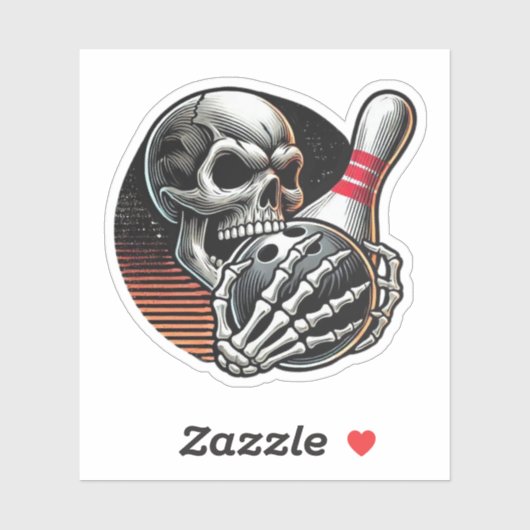 Schedelgrijpende Bowlingbal Sticker (Vel)