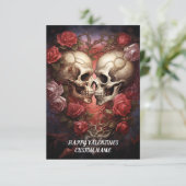 Schedelhart, Romantisch, Gotisch, Anti-Valentijnse Bedankkaart (Staand voorkant)