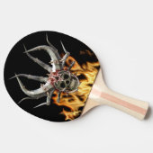 Schedelhelm Fantasy Duivel Vlammen Tafeltennisbatje (Zijkant)