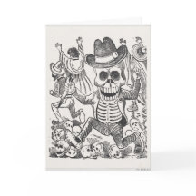 Schedelinktekening Halloween wenskaart