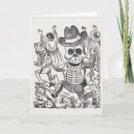Schedelinktekening Halloween wenskaart Kaart