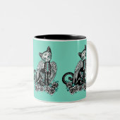 Schedelkat Tweekleurige Koffiemok (Voorkant rechts)