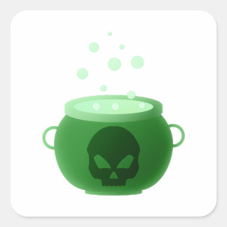 Schedelketel Vierkante Sticker