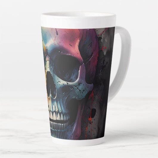 Schedelkleurig hoofd latte mok (Rechterhoek)