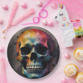 Schedelkleurig hoofd papieren bordje (Feest)