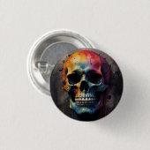 Schedelkleurig hoofd ronde button 3,2 cm (Voorkant /achterkant)
