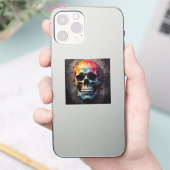 Schedelkleurig hoofd sticker (Telefoon)
