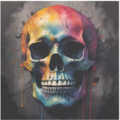 Schedelkleurig hoofd sticker (Voorkant)