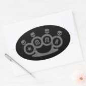 Schedelknokkels Ovale Sticker (Envelop)