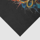 Schedelkop met meerkleurige verfspatten tissuepapier (Detail)