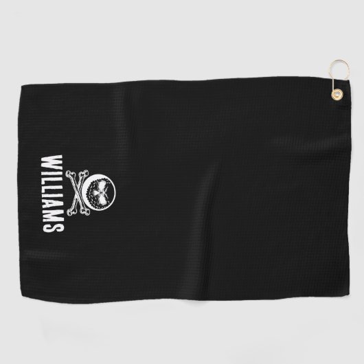 Schedelnaam Golfbal En Kruisbeenderen Golfhanddoek (Horizontaal)