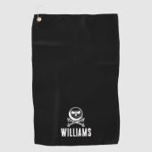 Schedelnaam Golfbal En Kruisbeenderen Golfhanddoek (Voorkant)