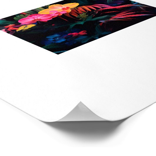 Schedelneon-Oerwoud | Orchideeënbloemen Poster (Hoek)