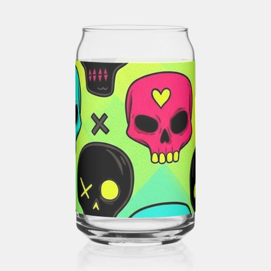 Schedelpatroon Blikvorm Glas (Voorkant)