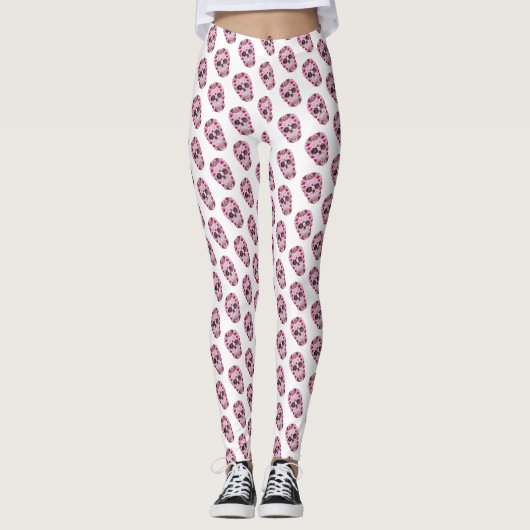 Schedelpatroon Custom Leggings (Voorkant)