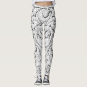 Schedelpatroon Halloween Leggings (Voorkant)