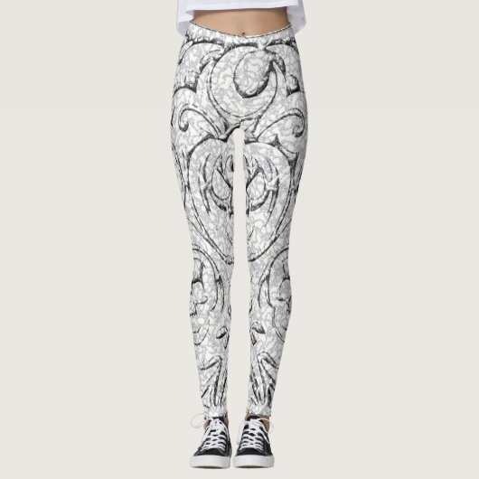 Schedelpatroon Halloween Leggings (Voorkant)