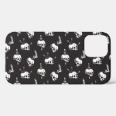 Schedelpatroon met wapens: donkere achtergrond. Case-Mate iPhone case (Achterkant (horizontaal))
