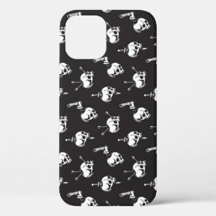 Schedelpatroon met wapens: donkere achtergrond. Case-Mate iPhone case