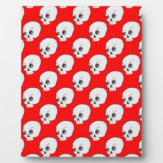 Schedelpatroon op rode achtergrond fotoplaat (Voorkant)