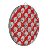 Schedelpatroon Op Rood Achtergrond Dartbord (Voorkant Links)