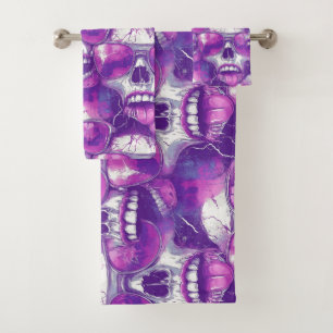 Schedelpatroonontwerp met paarse zonnebril bad handdoek