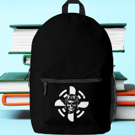 Schedelpiloot & Vliegtuigpropeller, minimalistisch Bedrukte Rugzak