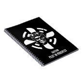 Schedelpiloot & Vliegtuigpropeller, minimalistisch Notitieboek (Rechterzijde)