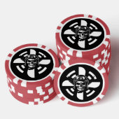 Schedelpiloot & Vliegtuigpropeller, minimalistisch Poker Chips (Opstapeling)