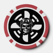 Schedelpiloot & Vliegtuigpropeller, minimalistisch Poker Chips (Achterkant)