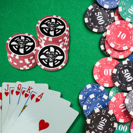 Schedelpiloot & Vliegtuigpropeller, minimalistisch Poker Chips