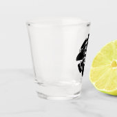 Schedelpiloot & Vliegtuigpropeller, minimalistisch Shot Glas (Links)