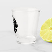 Schedelpiloot & Vliegtuigpropeller, minimalistisch Shot Glas (Rechts)