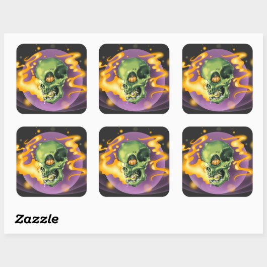 Schedelpompoen Sticker (Vel)