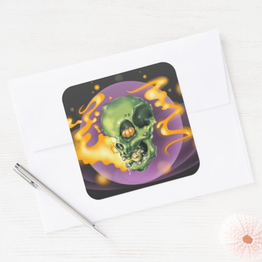 Schedelpompoen Sticker (Envelop)
