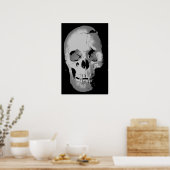 Schedelposter - Zwart & Wit Pop Art, Fantasy Art Poster (Keuken)