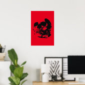 Schedelposterprint - Zwarte & Rode Popart Poster (Thuiskantoor)