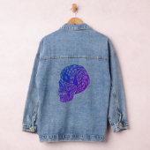 Schedelprint denim jas in paars en blauw jacket (Hangar)