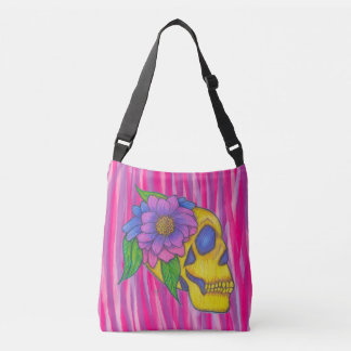 Schedelprint Schoudertas of Boodschappentas Roze e Crossbody Tas