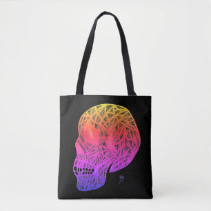 Schedelprint Totetas Met Kleuren Van De Zonsonderg Tote Bag