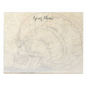  schedelprofiel met letters notitieblok (Voorkant)