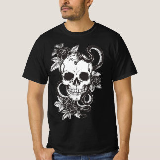 Schedelroos en Slang T-shirt