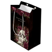 Schedelrozen Bordeaux Zwarte Grunge Persoonlijk Ge Medium Cadeauzakje (Voorkant Gekanteld)