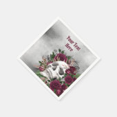 Schedelrozen Bourgondië Bourgondië Grijs Persoonli Servet (Hoek)