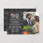 Schedels Bedankt Fotokaart Gothische Halloween Kaart (Voorkant / Achterkant)