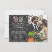 Schedels Bedankt Fotokaart Gotische Halloween Kaart (Voorkant)