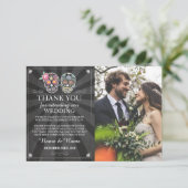 Schedels Bedankt Fotokaart Gotische Halloween Kaart (Staand voorkant)