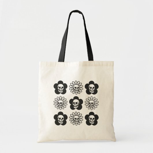 Schedels Bloemen Tote Bag (Voorkant)
